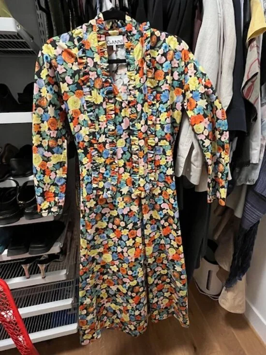 Ganni floral print midi dress - Picture 3 of 3